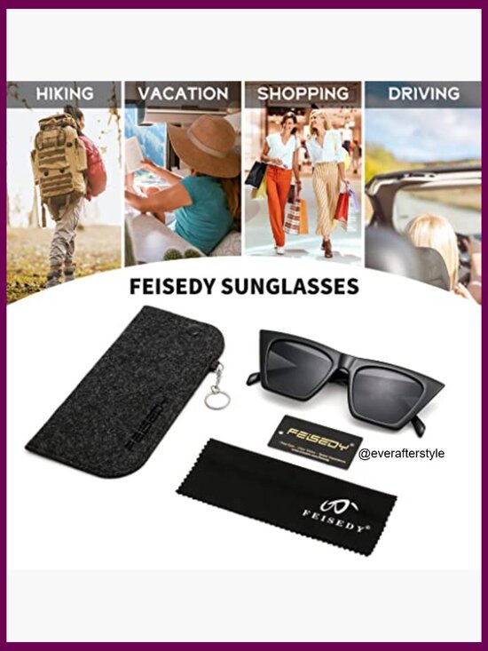 Vintage Square Cat Eye Sunglasses Polarized Lenses Lightweight Acetate Frame main image 6